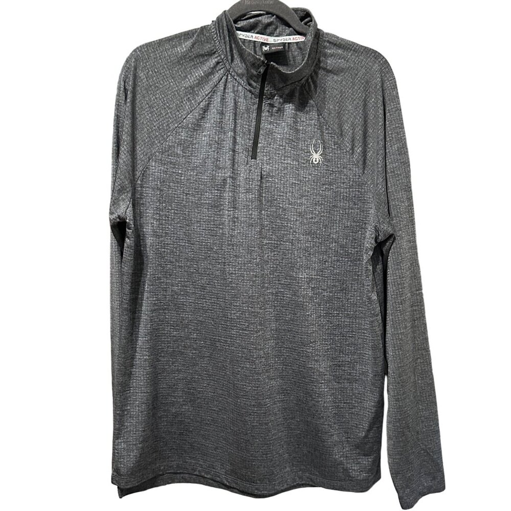 Spyder Active men’s size L gray 1/4 zip lightweight jacket layering piece
